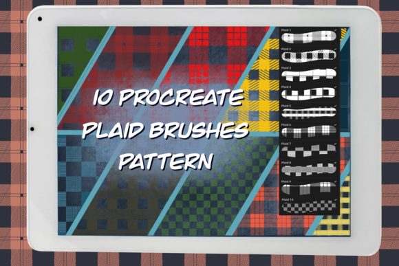 10 Plaids Procreate Brushes for Textured Art