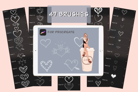 Create Stunning Valentine's Art Instantly with Heart Stamps Brushes for Procreate
