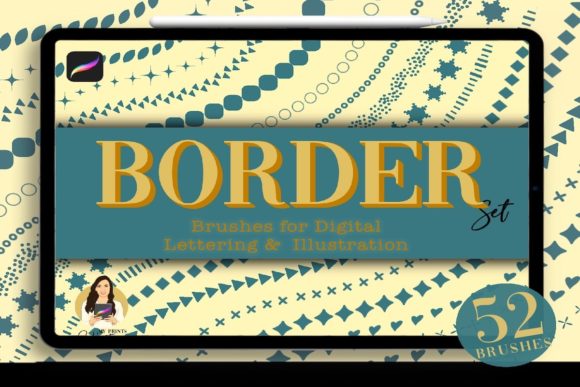 Elevate Your Digital Art with the Border Procreate Brush Set: 52 Brushes for Seamless Designs