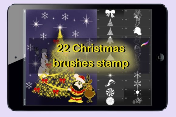 Elevating Holiday Design Workflows with the 22 Brushes of Christmas Stamps for Procreate Set