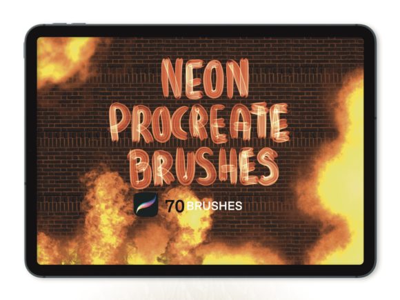 Ignite Your Art with Procreate Neon Fire 70 Brushes