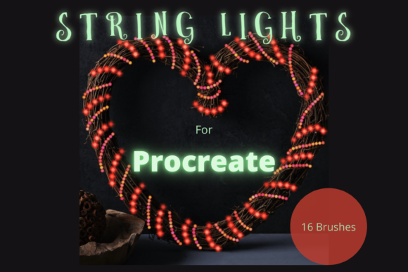 Procreate String Lights Brushes X 16: Create Festive Glow