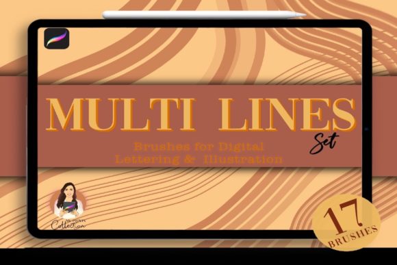 Unlock Precision: Multi Lines Procreate Set 17 Brushes