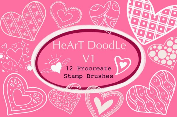 Unlocking Digital Romance: The Power of Procreate Stamp Brushes-Heart Doodle V1