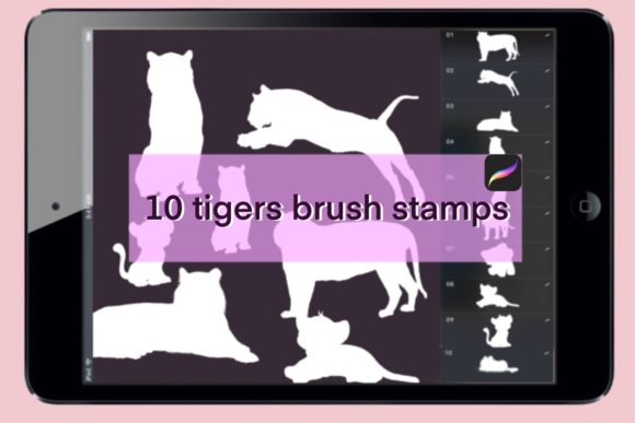 Wild Stamps for Procreate: Tiger Brush Set